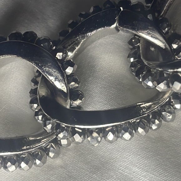 Kenneth Cole Silver Link Bracelet with Clear Rhinestones - Picture 5 of 5